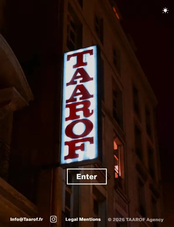 Splash screen du site Taarof sur mobile